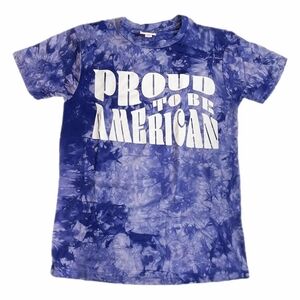 LuLaRoe Rocker Tee Large Blue Tie-Dye NWT